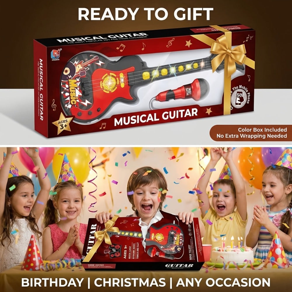 Kids Electric Guitar Toy with Microphone, Lights & Sounds, Musical Instrument Toy for Toddlers Ages 3-8 — image 11