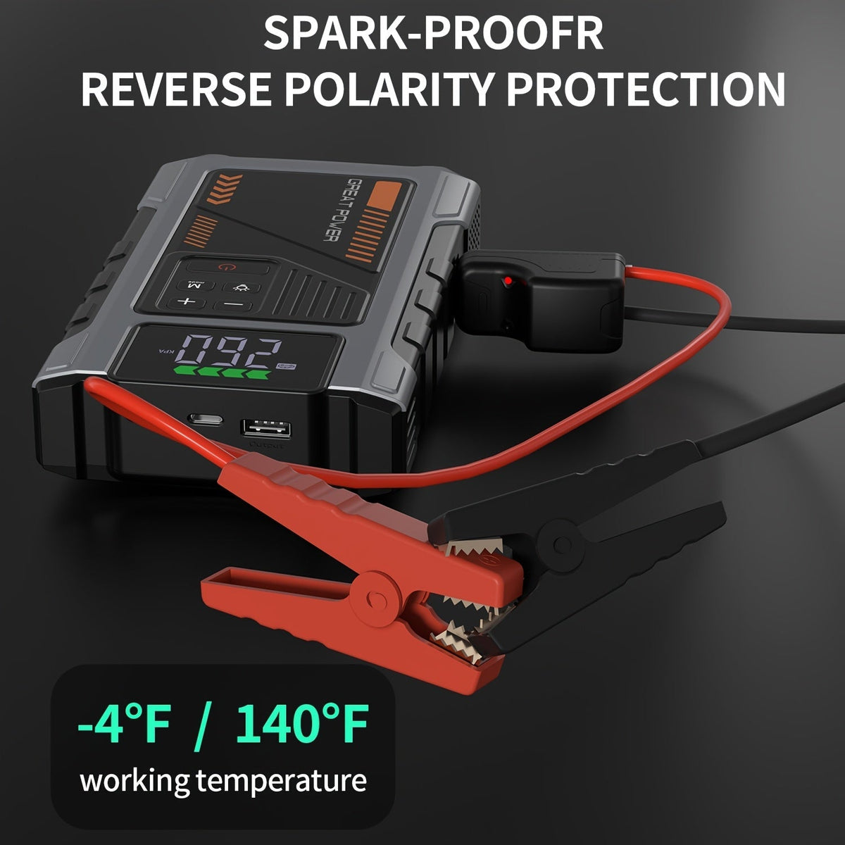 Jump Starter with Air Compressor 5000A Peak 150PSI Tire Inflator 5-in-1 Portable Car Battery Jump Pack for Garden, Patio and 