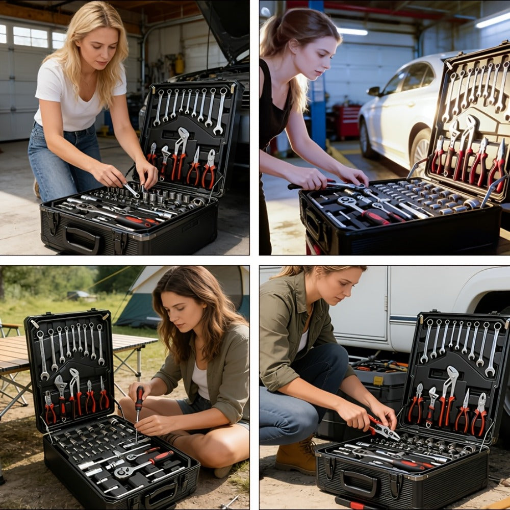 52-Piece Professional Tool Set – Multi-Function Home & Car Repair Toolkit with Portable Toolbox, Ideal Gift for DIY Enthusias