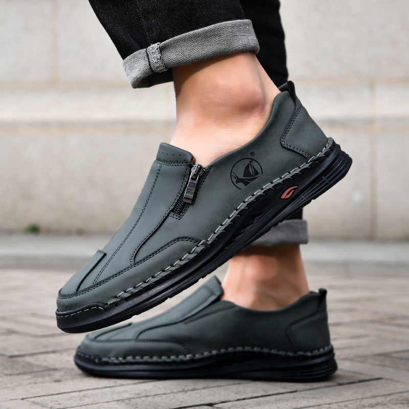 Mens Lace-up Leather Outdoor Casual Shoes