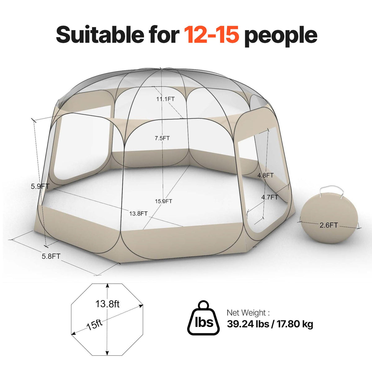 Pop Up Bubble Tent Clear Dome Tent 540° Panoramic Outdoor Shelter for Garden, Patio and Yard Use — image 2