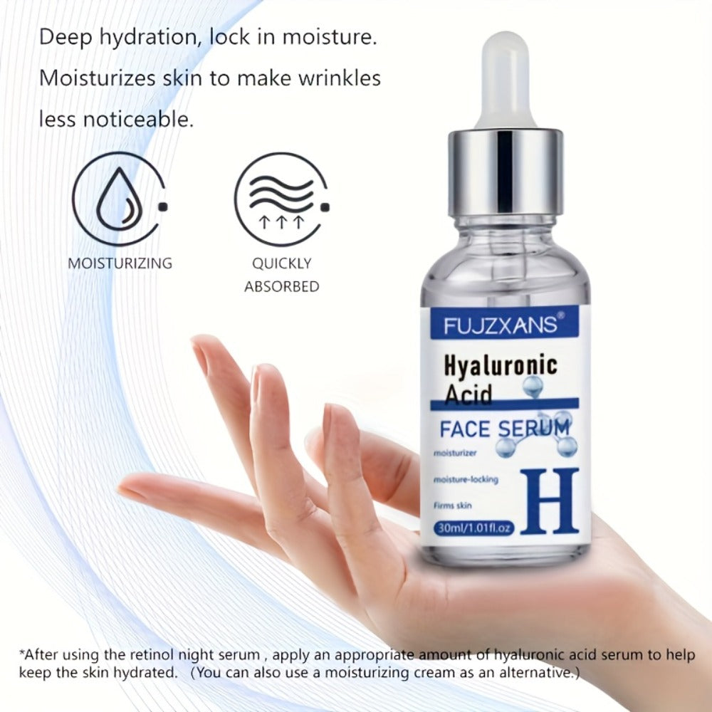 Vitamin C Retinol Hyaluronic Acid Serum Set, 3-Piece Day & Night Dropper Kit with Collagen & Glycerol — image 6