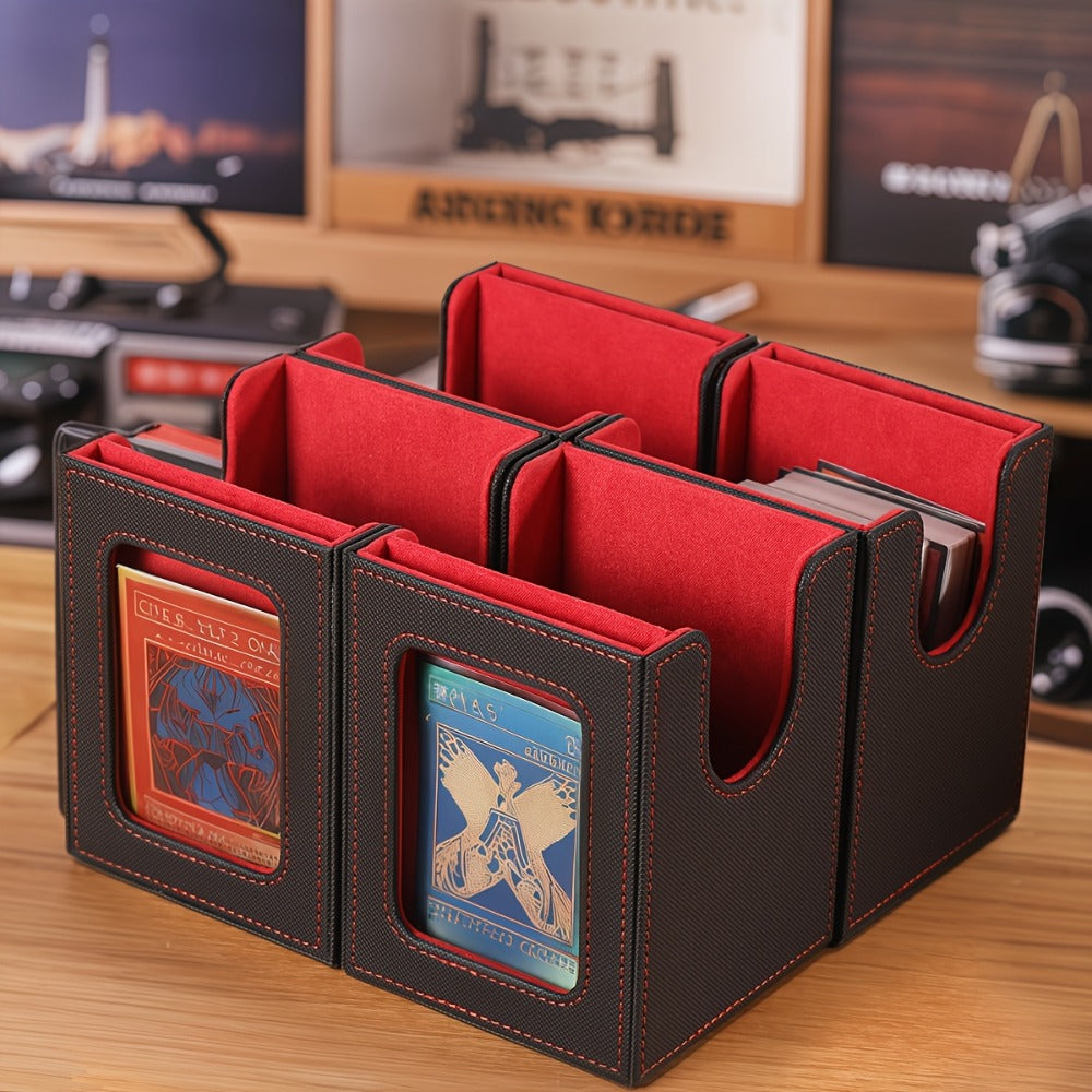 5-in-1 Card Storage Box 400+ Cards – Detachable Sports Card Organizer Display Case for Pokemon MTG Baseball Football TCG Trad