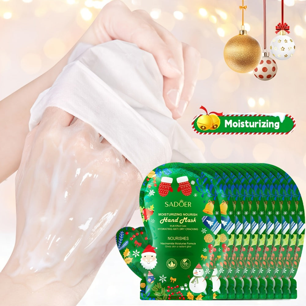 Collagen Hand & Foot Mask Set 12PCS – Deep Moisturizing Niacinamide Glycerin Hydrating Spa Treatment for Dry Cracked Hands & 