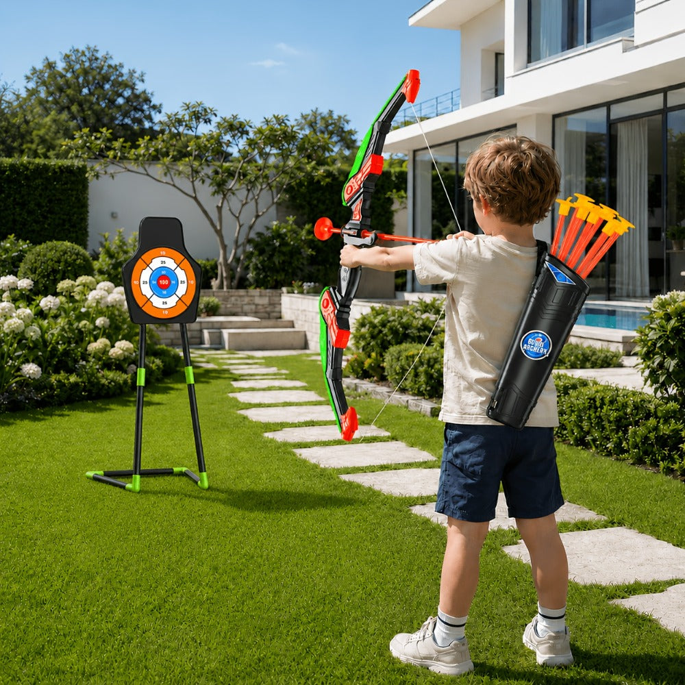 Kids Bow and Arrow Archery Set 10 Suction Cup Arrows Quiver Standing Target with the Listed Color, Size or Set Options for Ev