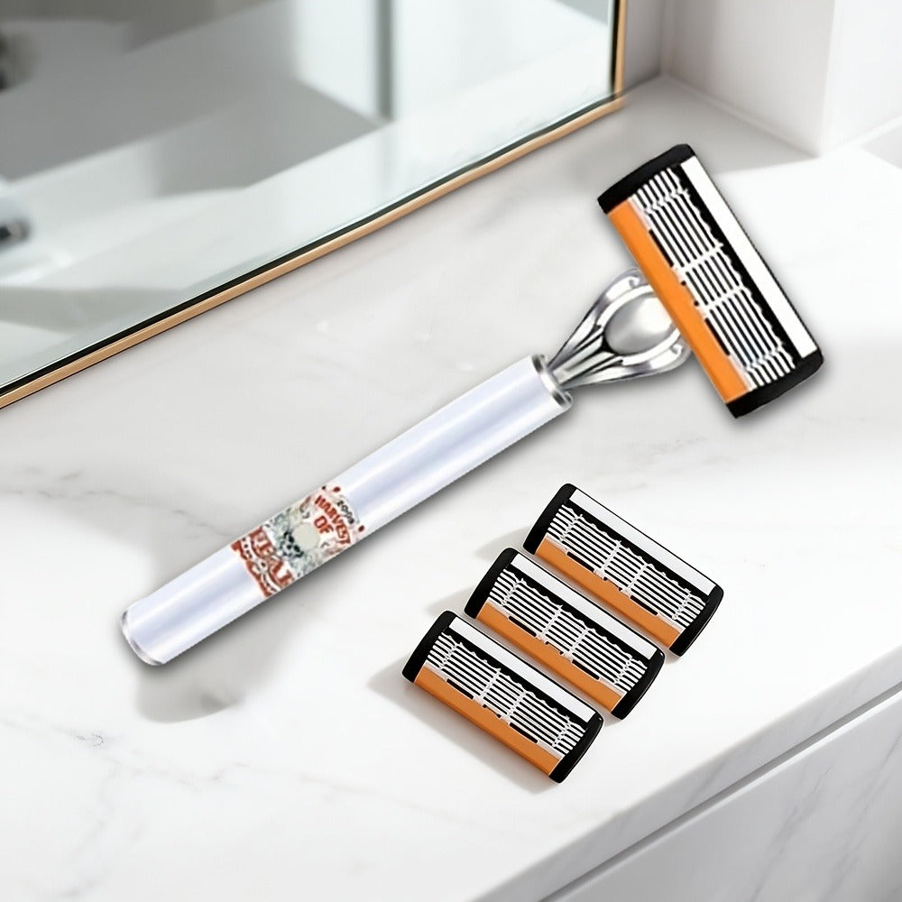 Double Edge Safety Razor Set for Men 72 Blades & 2 Non-Slip Metal Handles – Classic Ultra-Sharp Replaceable Blades for Smooth