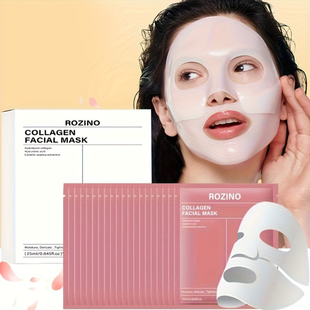 Collagen Sleeping Mask 20pcs Hyaluronic Acid Aloe Vera Deeply Moisturizing Overnight Hydrating Night Mask for Sensitive All S