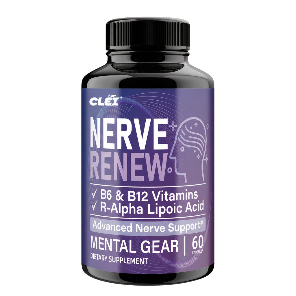 Nerve Renew Capsules with Vitamin B Complex & R-Alpha Lipoic Acid, Neuro Botanical Antioxidant Blend for Nerve Health — image