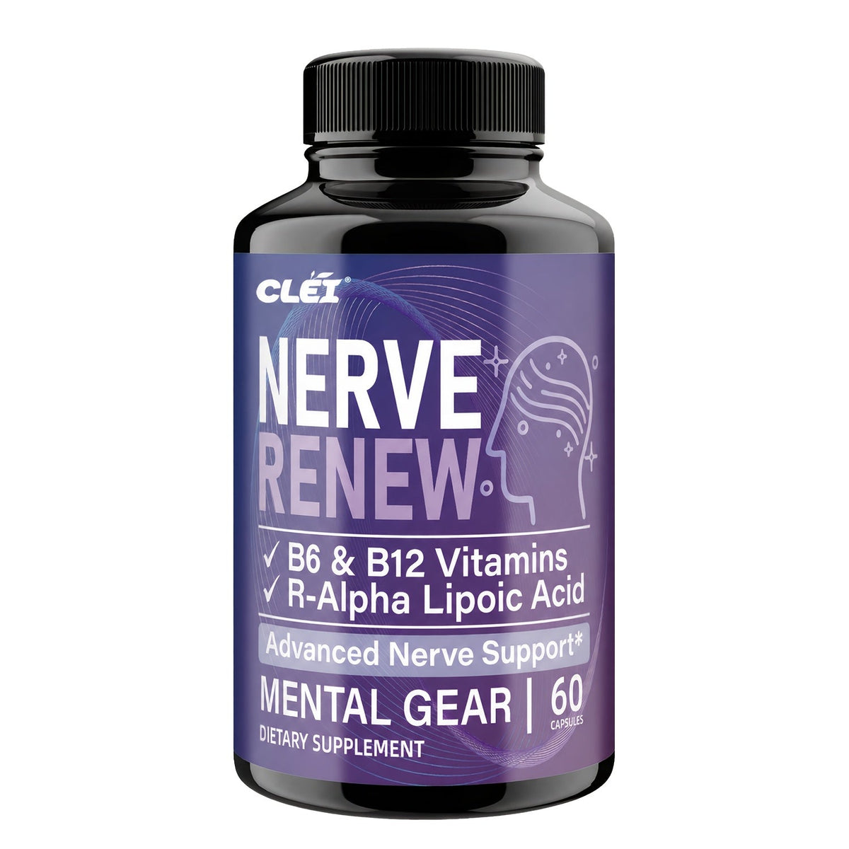 Nerve Renew Capsules with Vitamin B Complex & R-Alpha Lipoic Acid, Neuro Botanical Antioxidant Blend for Nerve Health — image