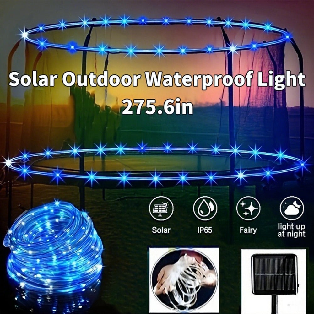 Solar Powered LED Trampoline Lights Colorful Rope Lights for 8-16 Ft Trampolines 8 Dynamic Modes IP65 Waterproof Outdoor Back
