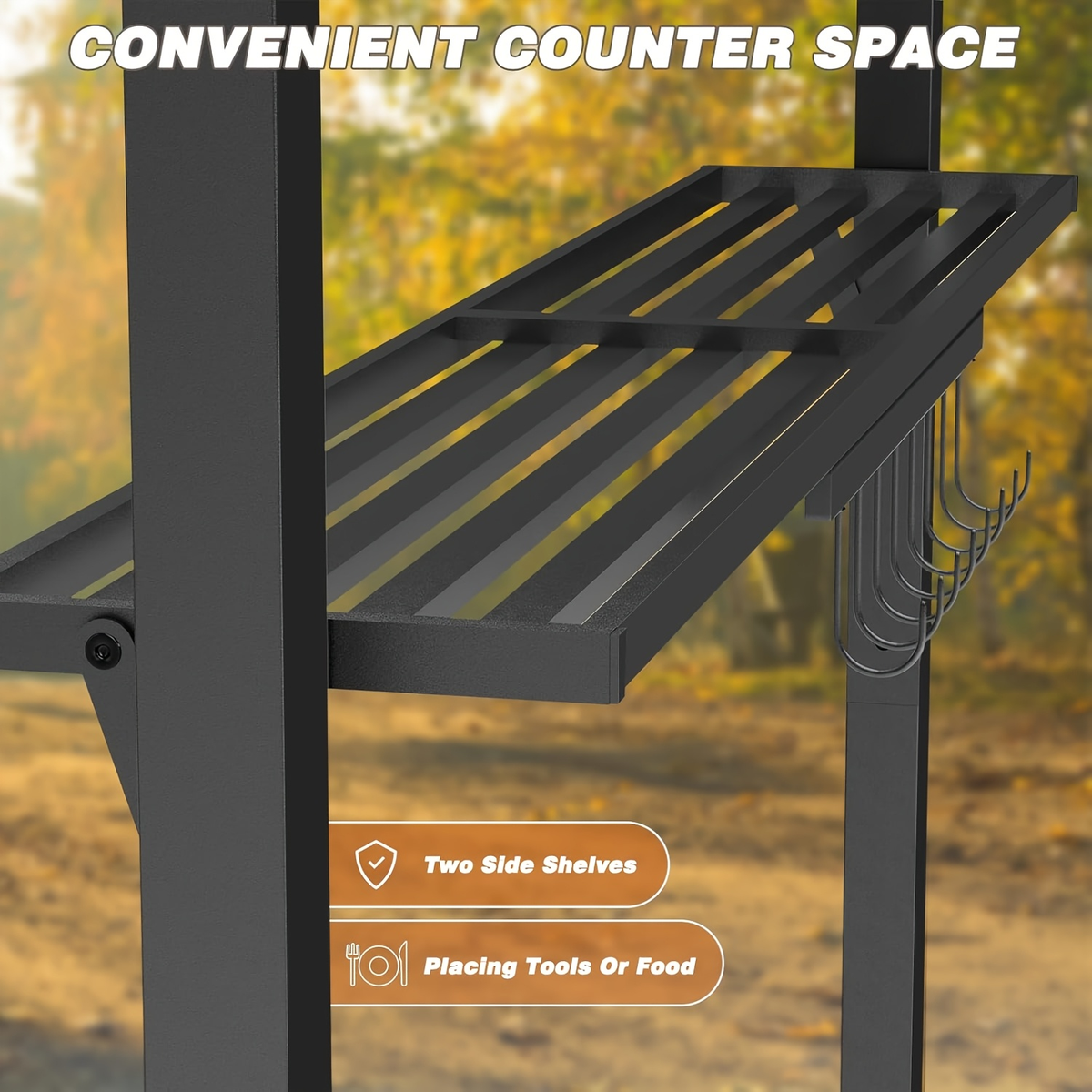 Outdoor Grill Gazebo Double-Tier BBQ Canopy for Grilling, Camping and Outdoor Meals, with the Listed Configuration — image 7