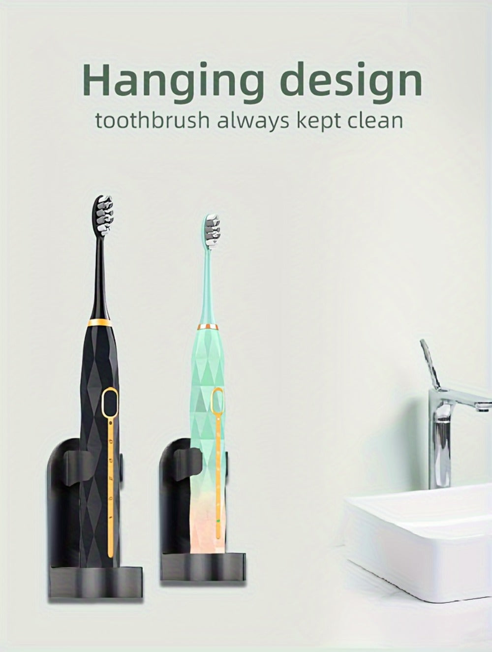 IPX8 Sonic Electric Toothbrush with 8 Replacement Brush Heads – Metal Shaft, USB Rechargeable 500mAh, Travel Case & Holder — 