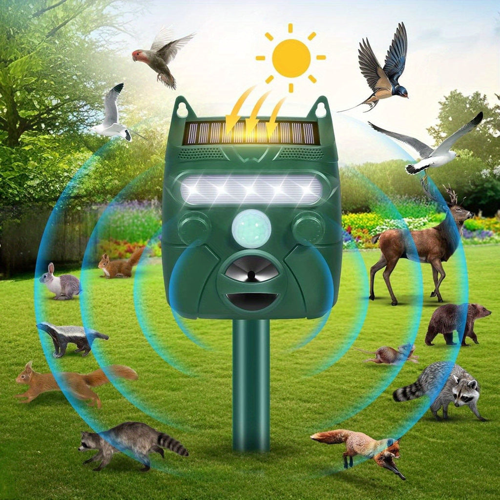 Solar Ultrasonic Animal Repeller for Garden, Yard and Pest Management, with the Listed Configuration — image 1