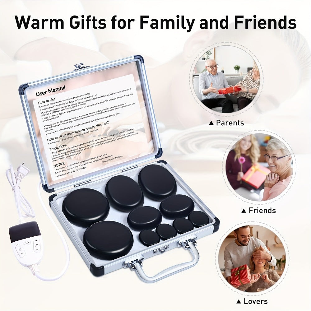 Hot Stone Massage Kit with Heater & Temperature Control, 10-Piece Professional Basalt Spa Stones Set — image 6