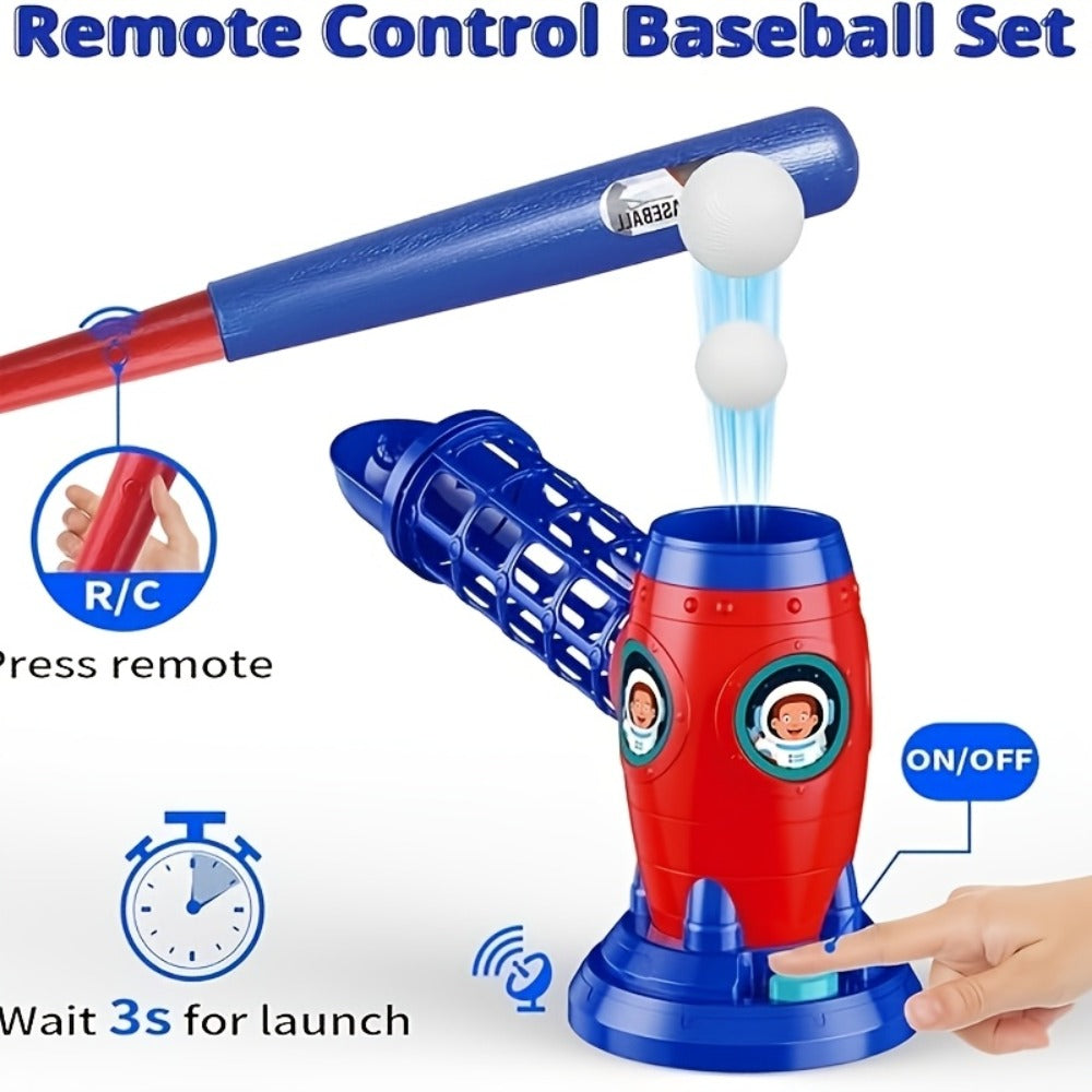 Kids Baseball Pitching Machine Toy Set, Children's Baseball Trainer with Bat, Ball Machine & 10 Balls — image 4