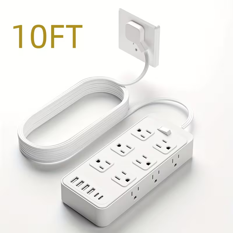 Charging Station 18-in-1 Power Strip Surge Protector 12 AC Outlets 6 USB Ports 4 USB-A 2 USB-C for an Everyday Personal Care 