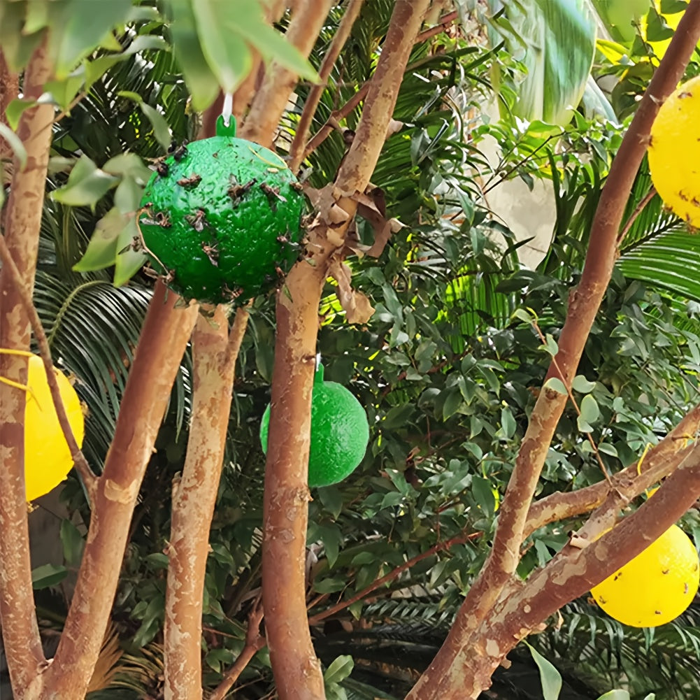 Five-Piece Yellow Hanging Adhesive Fly Ball Set with 3.15-Inch Diameter for Trees and Plant Areas — image 3