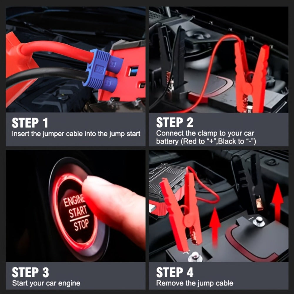 Red or Green Jump Starter with Digital Battery Display and Smart-Clip or Straight-Clip Cable Options — image 16