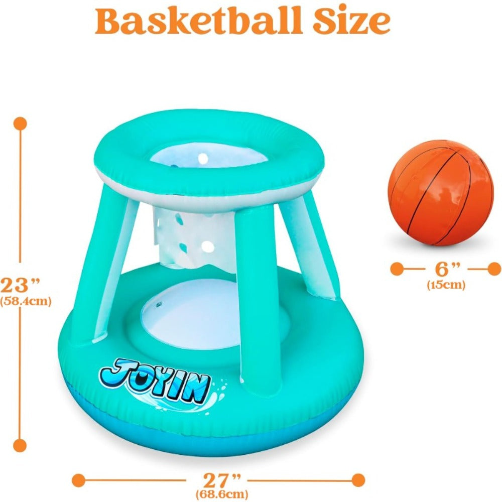 Inflatable Pool Volleyball Set with Basketball Hoop, 2-in-1 Floating Net Court Game for Kids & Adults — image 6
