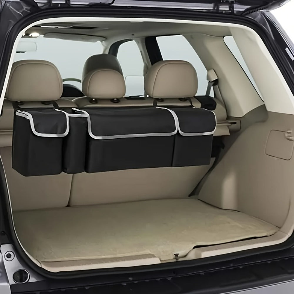 Rear Seat Hanging Car Trunk Organizer with Four Pockets, 36 x 14.2 x 4.7 Inches and Black Finish — image 4