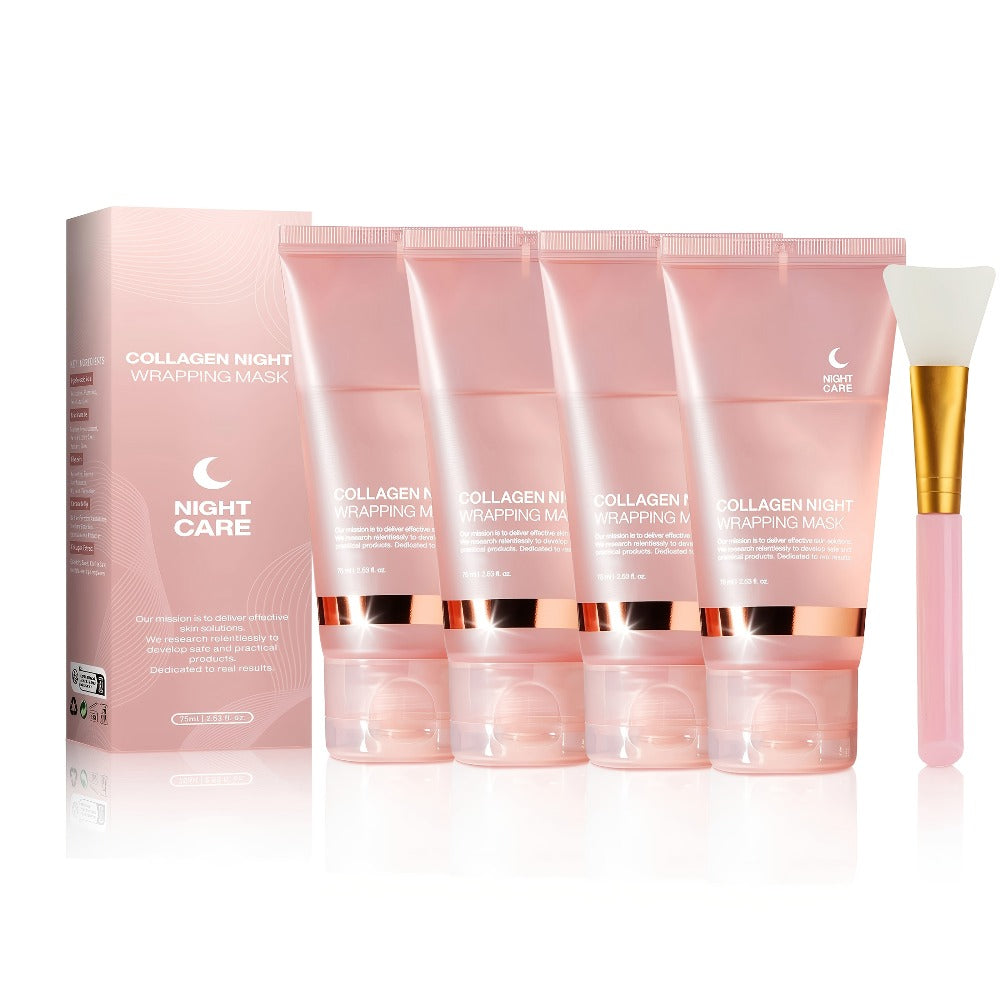 Collagen Night Mask with Jelly Brush, Alcohol-Free Squalane Gel Overnight Face Mask, Deep Nourishing & — image 5