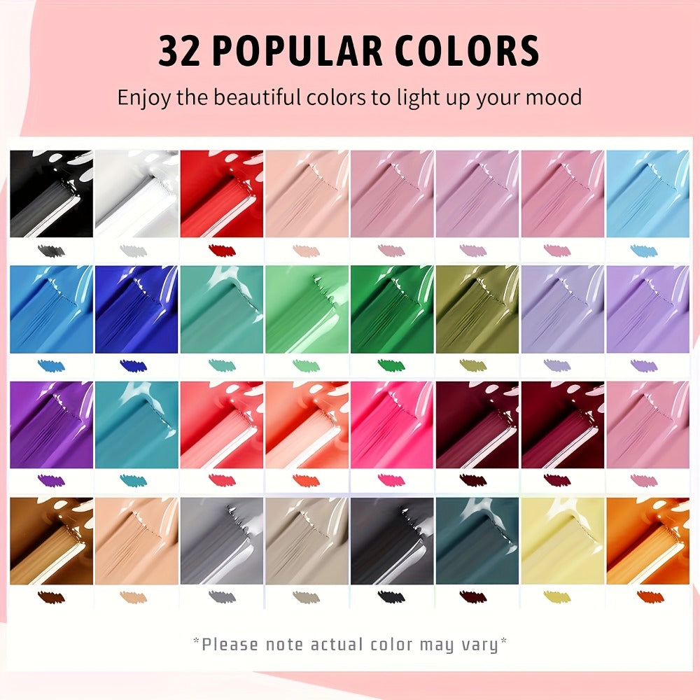 35-Color Gel Nail Polish Kit with UV LED Lamp, Electric Nail Grinder, Four Top Coats and Decoration Tools — image 10