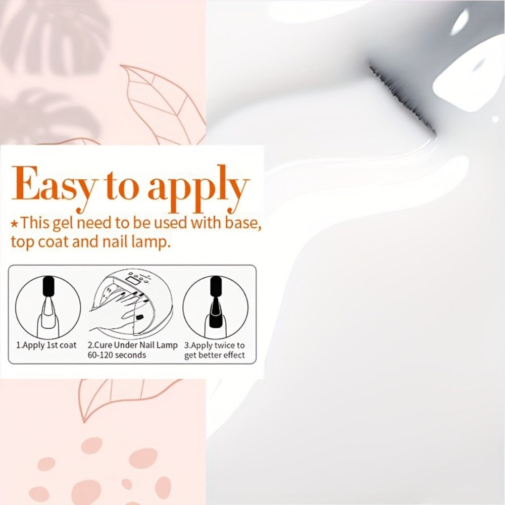 Gel Nail Polish in 10ml Translucent Jelly with 6 Milky, Snow-Glitter and Nude Shade Options — image 27