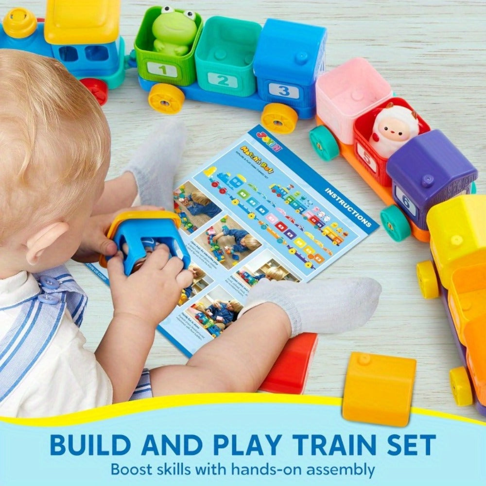 Farm Number Train Learning Toy for Toddlers with 9 Farm Animals & Farmer with the Listed Color, Size or Set Options for Every