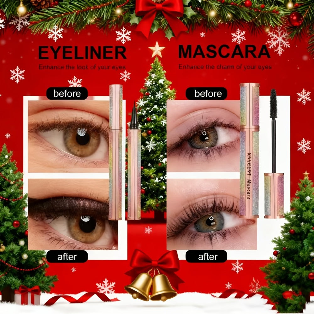 Makeup Kit with 18-Color Eyeshadow Palette, Face, Lip and Eye Cosmetics, Brushes and Tools in a Red Gift Box — image 9