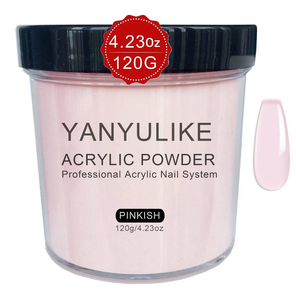 Clear Pink White Acrylic Nail Powder 4oz No Lamp Needed – Polymer Formula for Nail Extensions Sculpting 3D Nail Art Overlays 