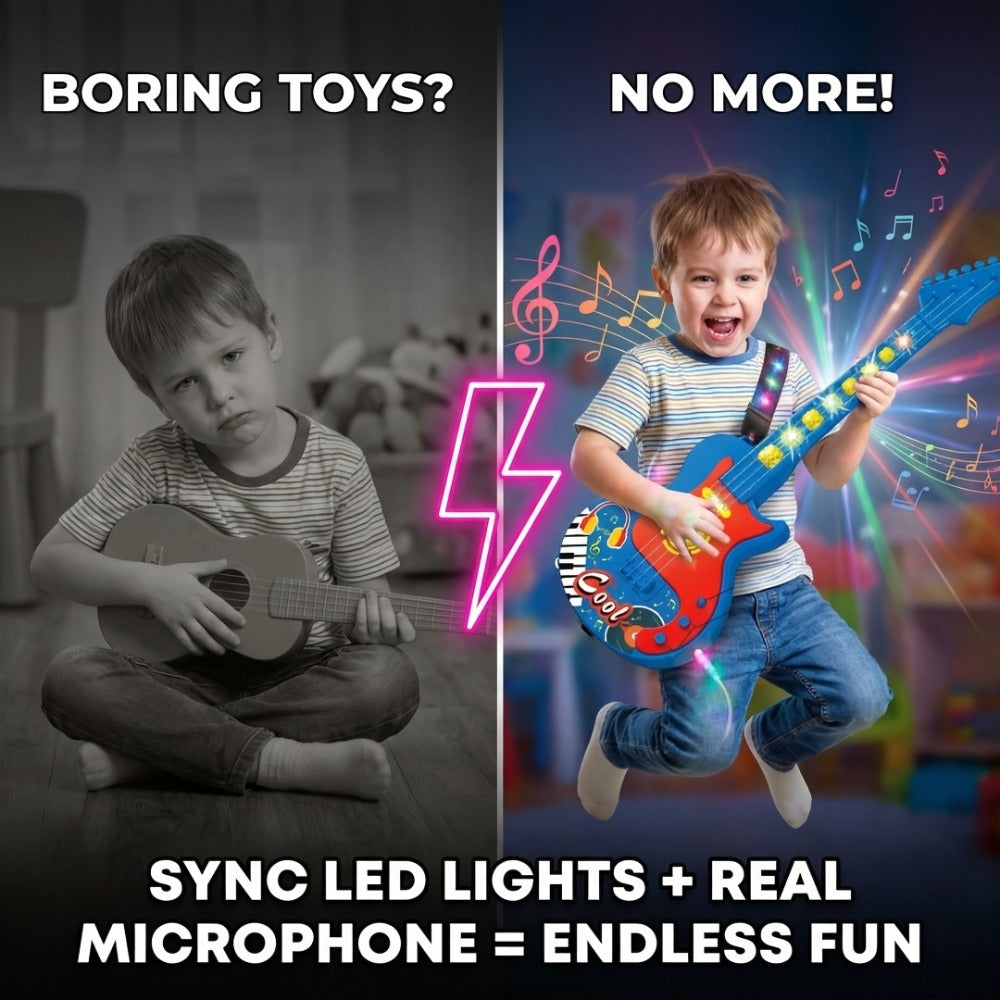 Kids Electric Guitar Toy with Microphone, Lights & Sounds, Musical Instrument Toy for Toddlers Ages 3-8 — image 12