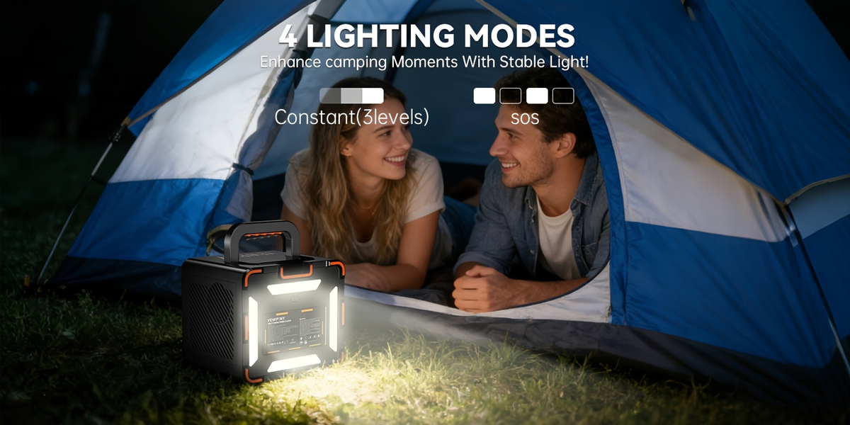 Portable Power Station 259Wh 300W or 599Wh 600W with AC, DC, USB, LiFePO4 Cell Pack and LED Light — image 25
