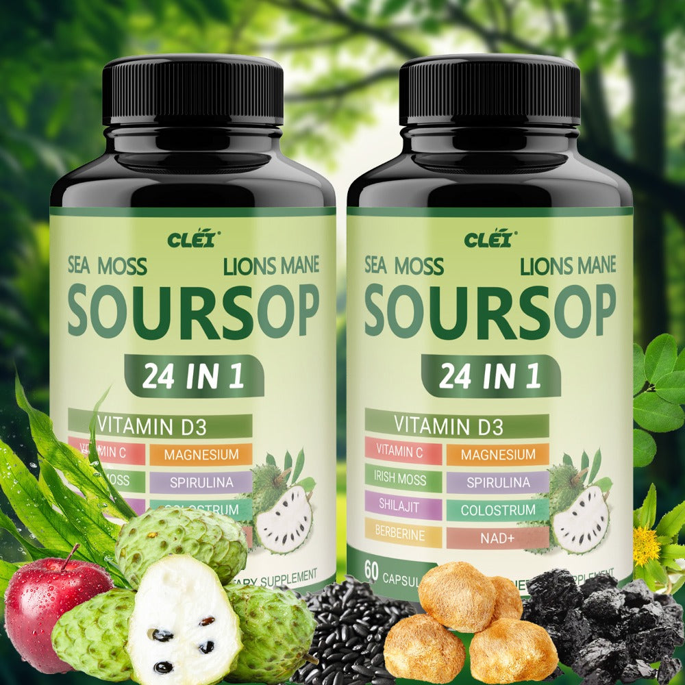 Herbal Supplement with CLEI Label, Soursop Graviola 24-in-1 Capsules, 60 Count, One or Two Bottles — image 8