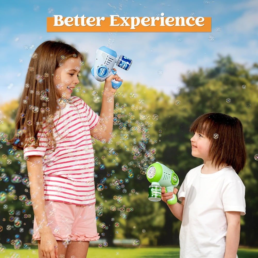 LED Light Up Bubble Gun 2 Pack with 4 Bottles Solution, 10-Hole Bubble Shooter 10000+ Bubbles Per Minute for Kids Adults — im