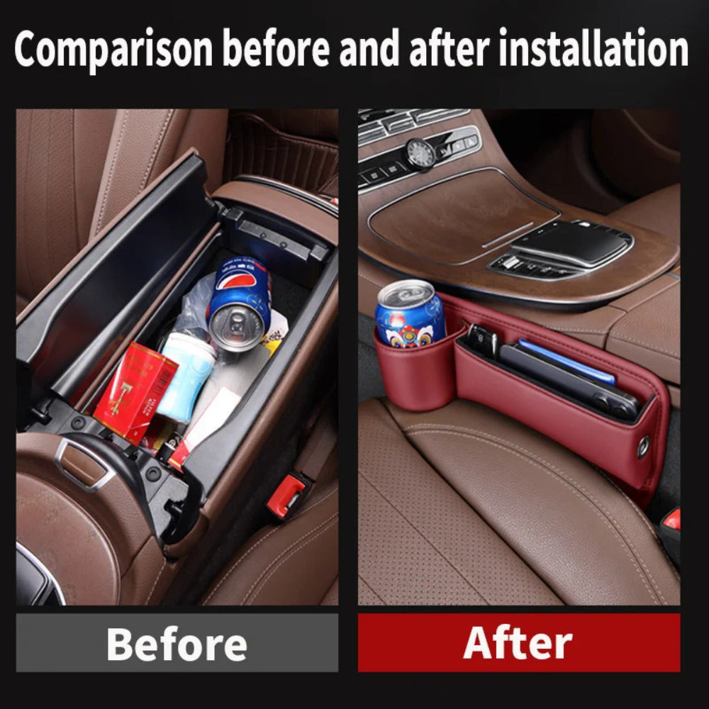 Seat-Gap Car Organizer with Cup Recess and Phone Storage in Four Color Pairs or Left-Side Black Pack — image 4