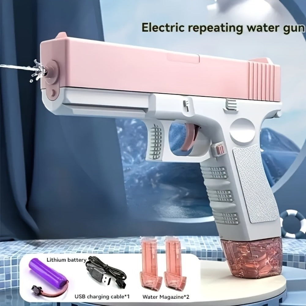 Rechargeable Dual-Magazine Electric Water Blaster with Two Swappable Tanks and Pink Finish — image 6