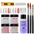 Acrylic Nail Kit NOCIS Four 10g Light Neutral Powders with Liquid Monomer, Three Brushes, File and Mixing Cup — image 13
