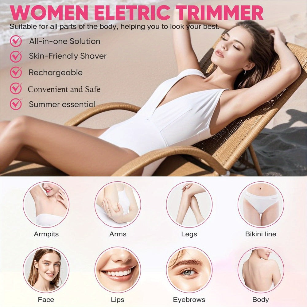 Two-Head Electric Hair Shaver with Foil and Rotary Attachments, Type-C Charging in Pink, Purple or Blue — image 10