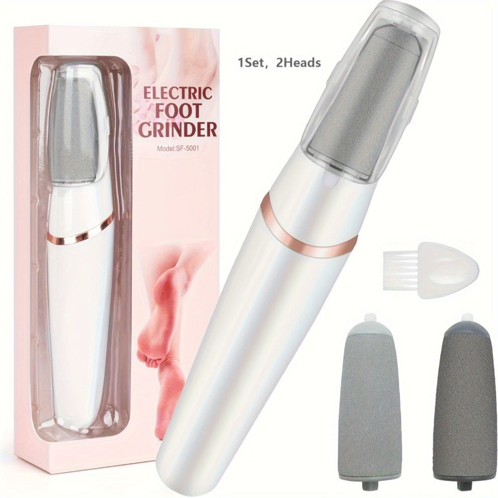 Electric Foot File Callus Remover IPX4 Waterproof Auto Light 2 Speed Interchangeable Grinding Heads Portable Pedicure Tool De