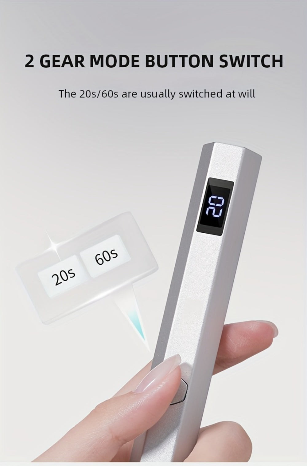 Handheld UV LED Nail Lamp with Magnetic Stand, 20/60s Timer Display, Type-C Port and Five Colors — image 17