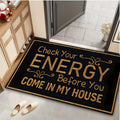Black-and-Gold Check Your Energy Lettered Doormat in 16 x 24, 20 x 30 or 17 x 47-Inch Sizes — image 6