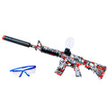 Red-White-and-Black Rifle-Style Electric Gel Blaster Set with Hopper, Stock, Barrel, Goggles and USB Cable — image 7