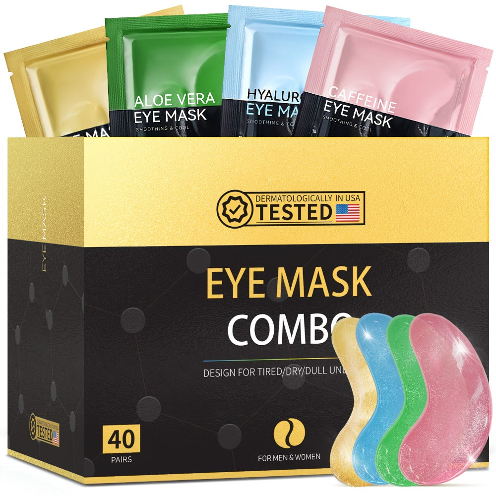 40-Pair Four-Color Under-Eye Patch Combo Box with Gold, Green, Blue and Pink Individual Pouches — image 14