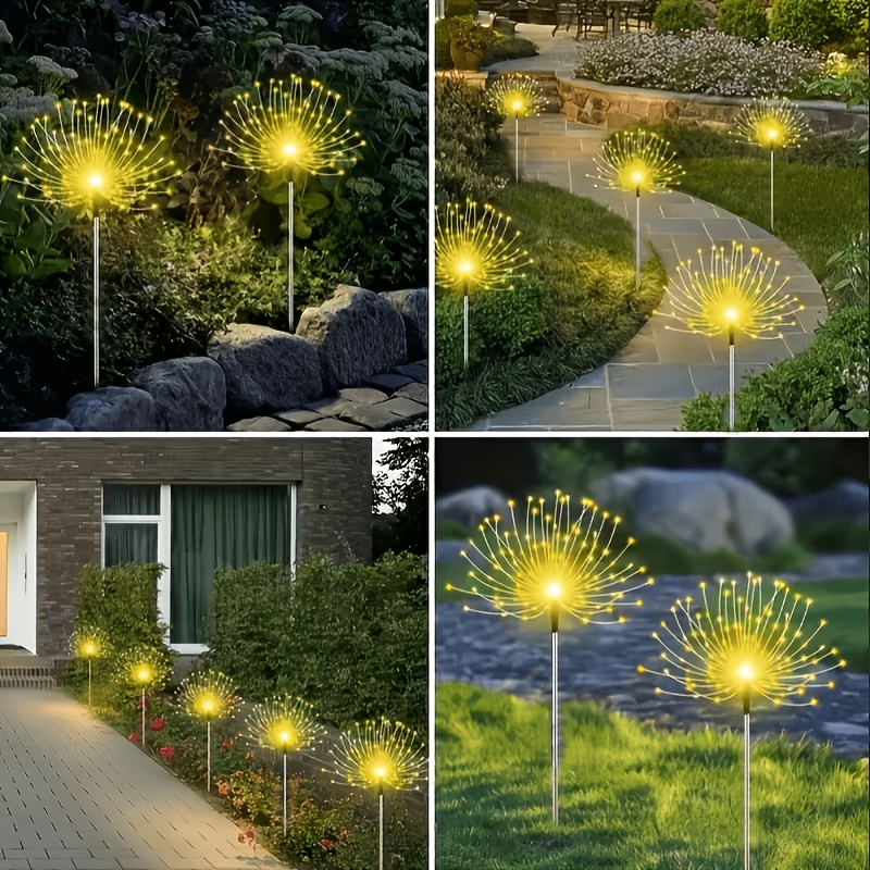 Solar Garden Lights Firework Stakes with 240-640 LEDs, 8 Modes, 4/8 Packs and Three Light Colors — image 14