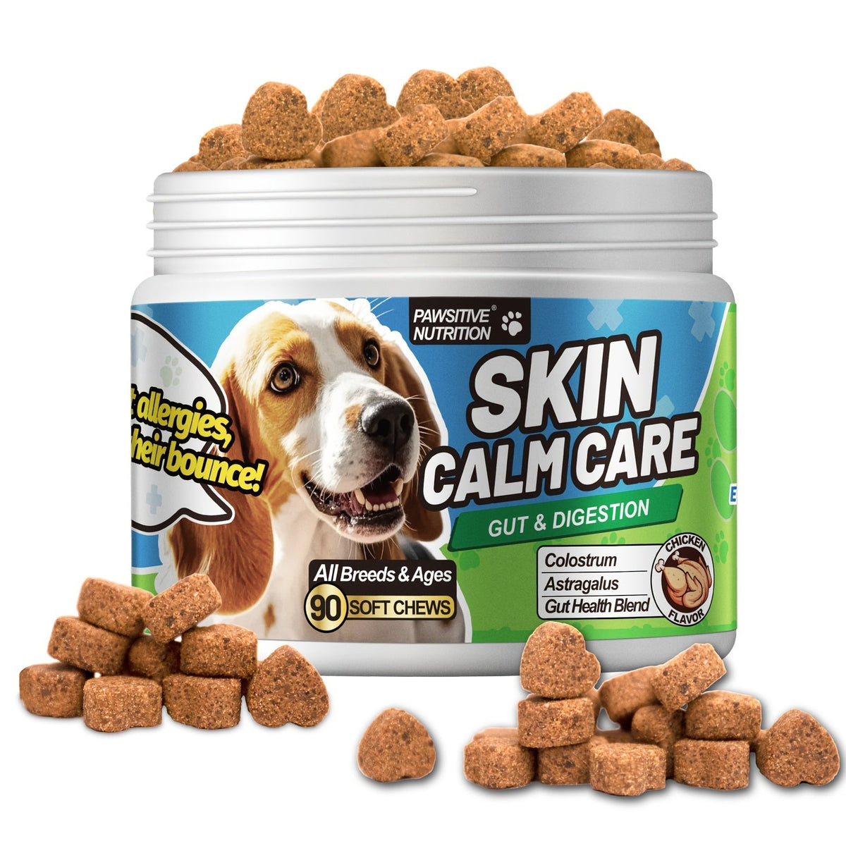 Dog Skin and Digestion Soft Chews with Colostrum, Fermentate and Astragalus, 90-Count Bottle — image 8