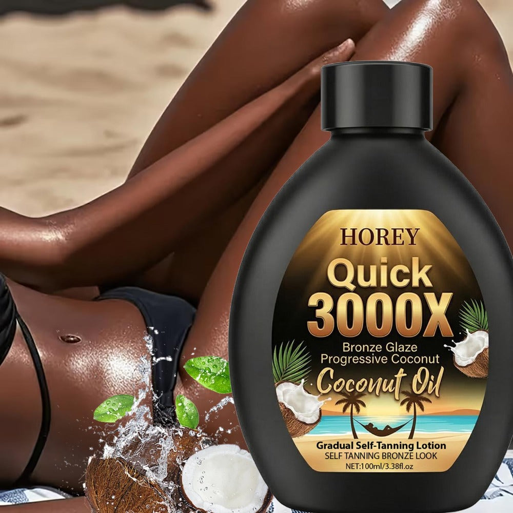 Coconut Oil Self-Tanning Lotion 100ml in Black Flip-Cap Bottle with Gold Label for Body Application — image 2