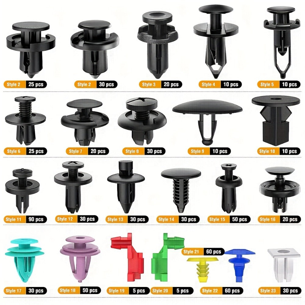 725-Piece Automotive Fastener Clip Kit – Body Push Pin Rivet Assortment for Bumper, Door Trim & Panel Removal Car Disassembly