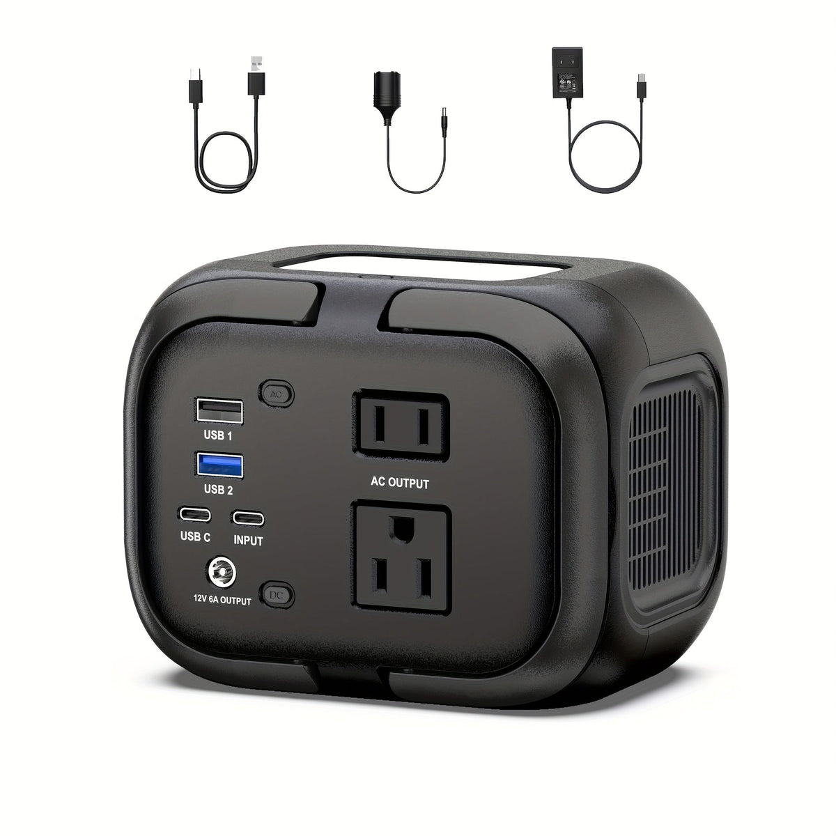 Portable Power Station 120W 97.68Wh Solar Generator with AC Outlet USB-A USB-C DC Output Battery Bank for Camping RV Home Eme
