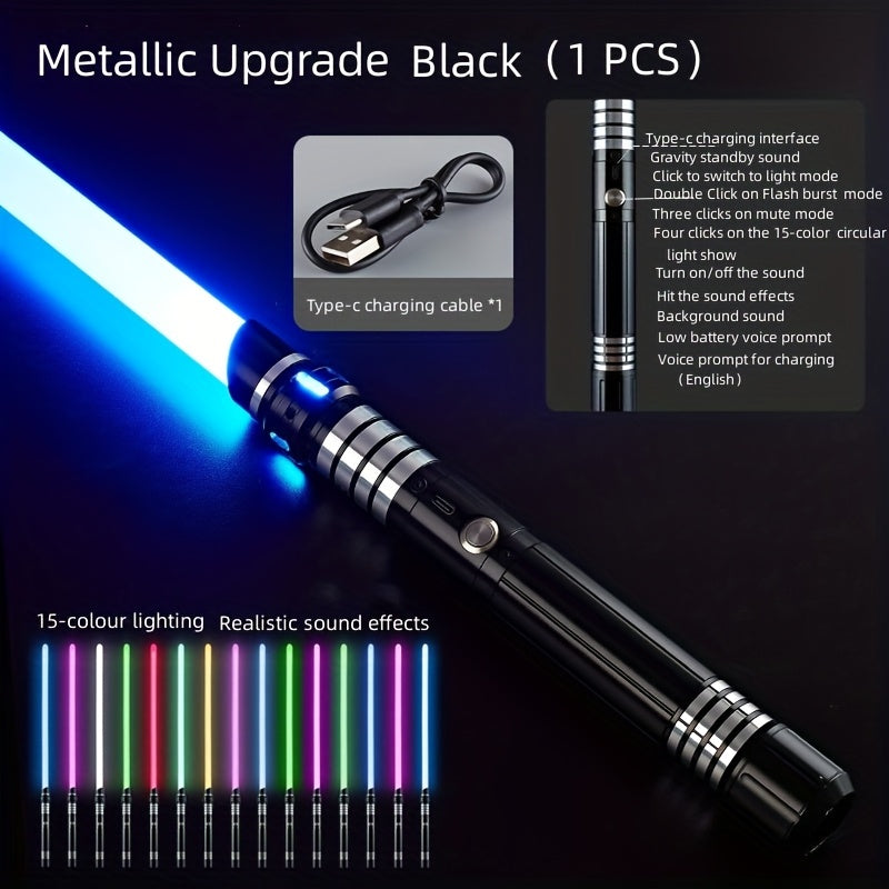 Light Up Saber 15 Colors 2-in-1 Metal Gravity Sensing, Rechargeable Glow Sword with Upgraded LED — image 9