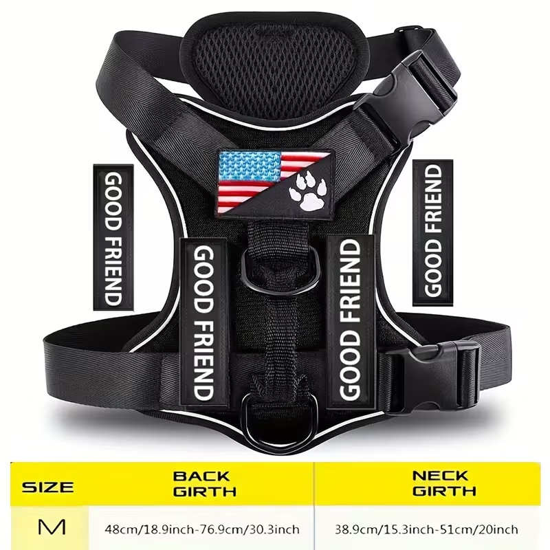 Five-Patch Dog Vest Harness in Black, Red, Rose Red, Grey or Green with XS-to-XL Sizes Pictured — image 45